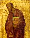 Андрей Рублев. Апостол Павел. Икона деисусного чина  иконостаса Троицкого собора Троице-Сергиевой лавры